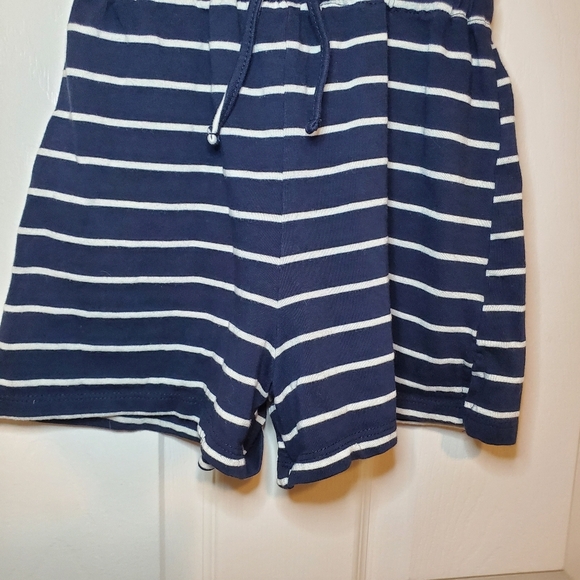 Zara Kids Girl Short Striped Jumpsuit Navy White Size 9 Runs LikeSmall Size 6-7 - Picture 4 of 7